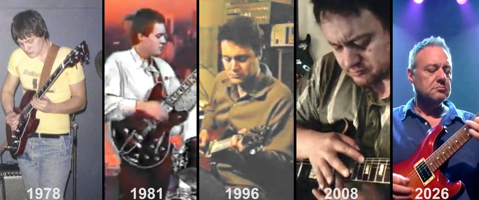 Jean-Philippe Fontanille à la guitare en 1978, 1981, 1996, 2008 et 2026